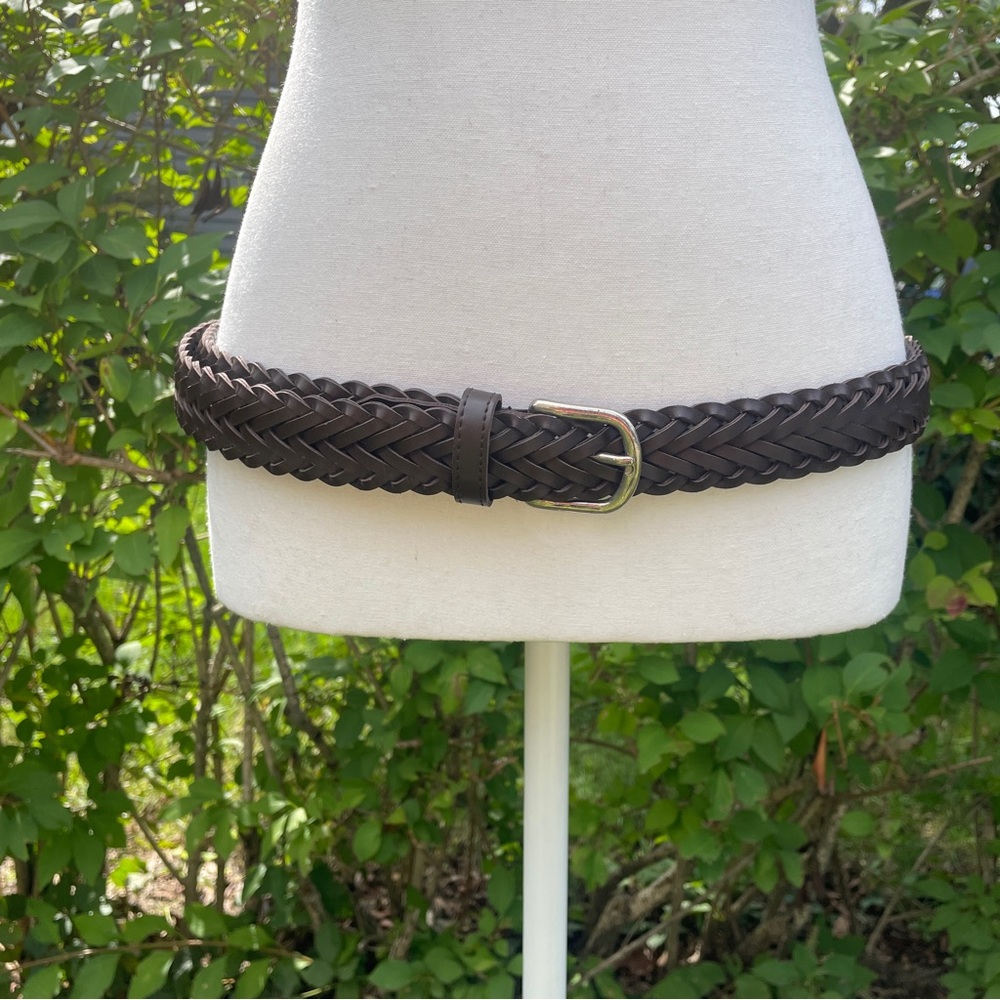 Vintage Braided Leather Belt Brown